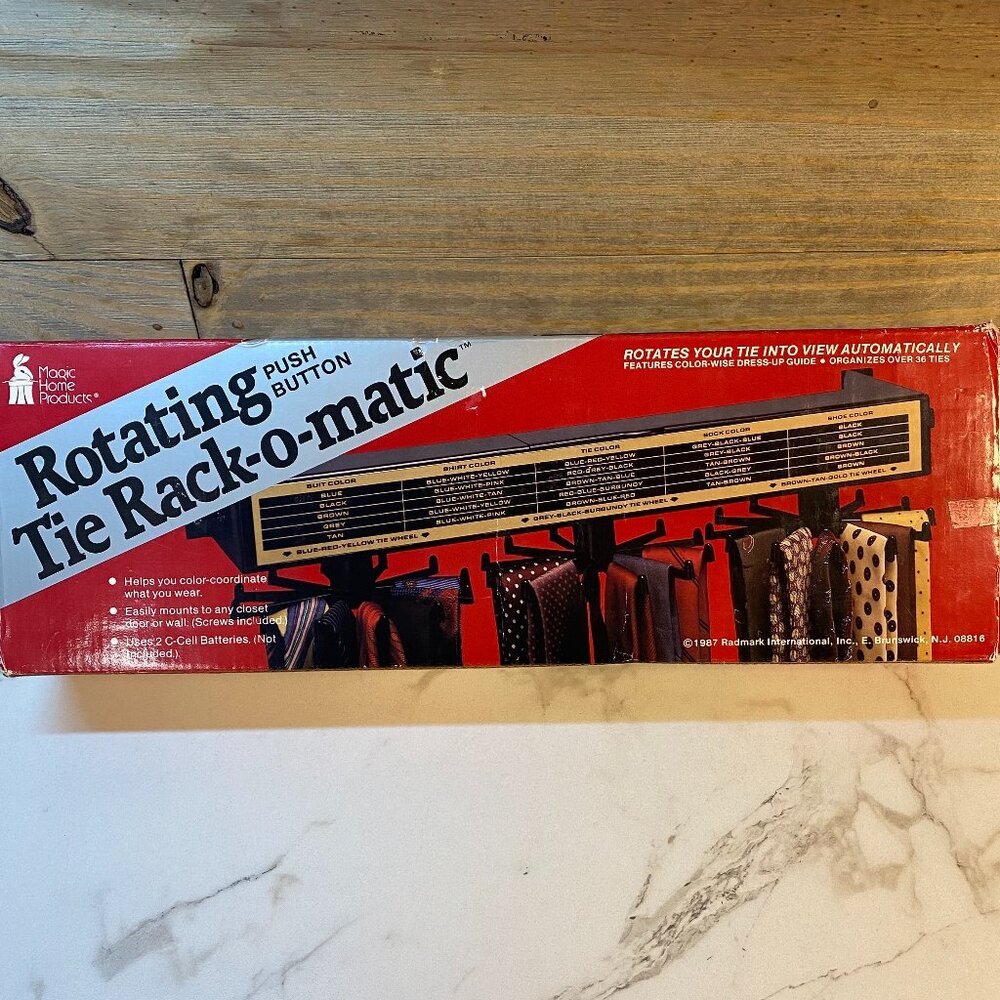 Rotating Push Button Tie Rack-O-Matic Tie Rack By Magic Home Products Never Used
